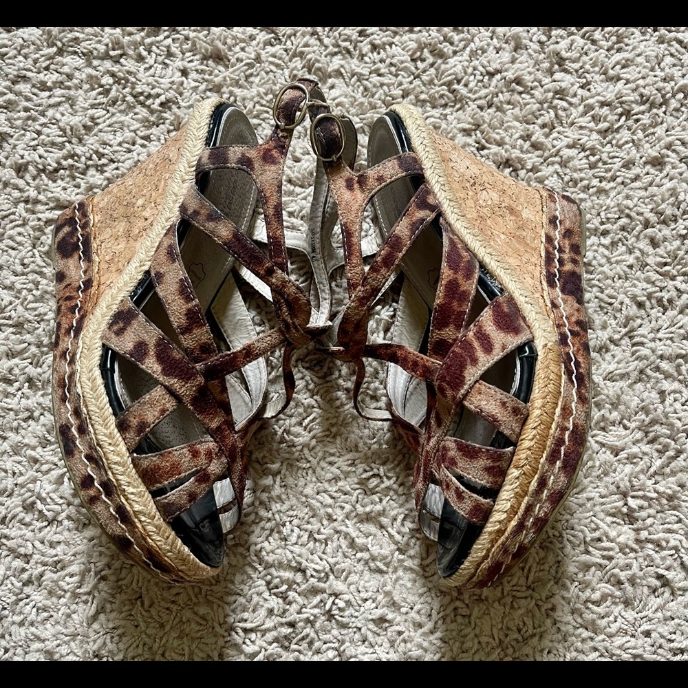 Espadrille Leopard Print Wedges Size 9.5 Used